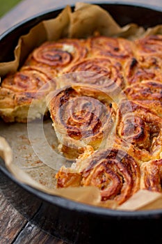 rolls with cinnamon and walnut