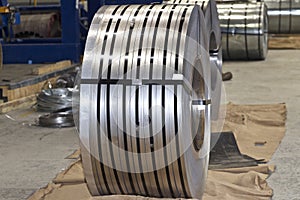 Rolls of cold-rolled galvanized steel in stock