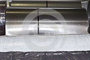 Rolls of cold-rolled galvanized steel in stock