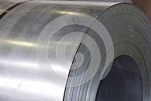 Rolls of cold-rolled galvanized steel in stock