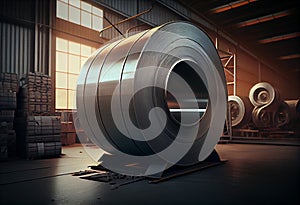 Rolls of cold-rolled galvanized steel in stock