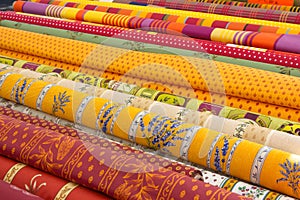 Rolls of fabric