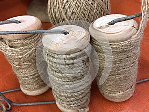 Rolls of hemp rope