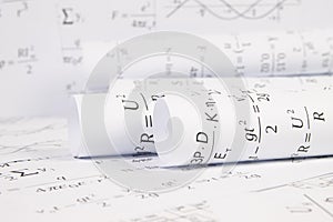 Rolls of paper printed engineer drawings