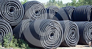 Rolls of Plastic Drainage Pipe photo