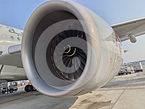 Rolls-Royce Trent XWB-84 engine of Qatar Airways A350-900 photo