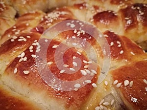 Rolls with sesame and jam