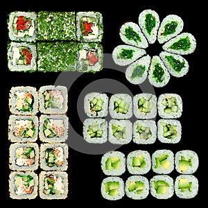 Rolls set closeup square frame