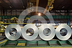 Rolls of steel sheet inside of plant