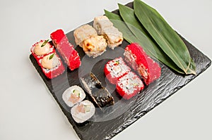 Rolls and sushi japanese food