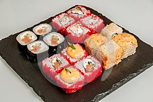 Rolls and sushi japanese food