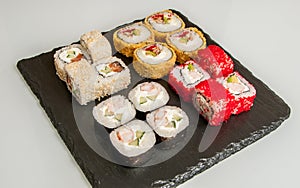 Rolls and sushi japanese food