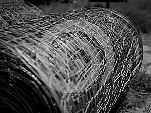 Rolls of wire fencing