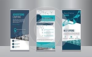 Rollup banner design with simple shapes for minimalistic company promotion photo