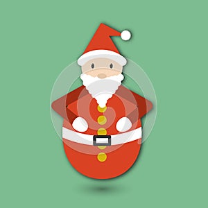 Roly Poly toy Santa Claus. Flat card for Crictmas and New Year.