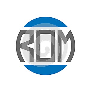 ROM letter logo design on white background. ROM creative initials circle logo concept. ROM letter design