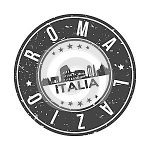 Roma Italia Europa Stamp. Logo Icon Symbol Design Skyline City Vector. photo