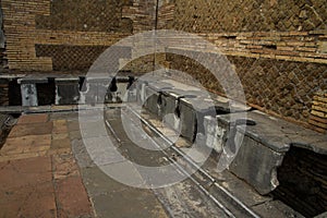 Roma latrines Ostia Antica Italy