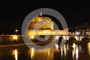 Roma in the night, Castel sant'Angelo photo