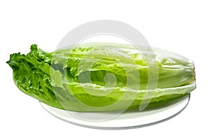 Romaine lettuce on a plate