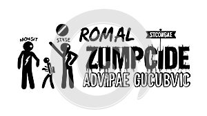 Romal Zumpcide Text Graphic, Abstract Branding, vector design Generative AI