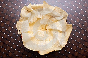 Romali Roti or chappati served in a basket isolated on table background top view of bangladesh food