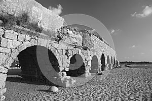 Roman age aquaeductus in Caesarea Israel