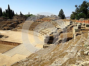 The Roman Amphitheater (Anfiteatro de MÃÂ©rida) in Merida, SPAIN photo