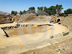 The Roman Amphitheater (Anfiteatro de MÃÂ©rida) in Merida, SPAIN photo