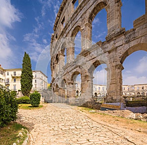 Roman amphitheater (arena) in Pula. Croatia.