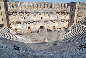 Roman amphitheater of Aspendos ancient city near Antalya, Southern Turkey