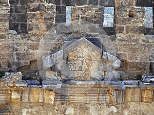 Roman amphitheater of Aspendos ancient city near Antalya, Southern Turkey.