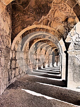 Roman amphitheater of Aspendos ancient city near Antalya, Southern Turkey.