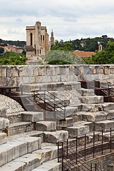 Roman Amphitheater in NÃÂ®mes, France photo