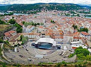 Roman amphitheater in the old town of Vienne, France