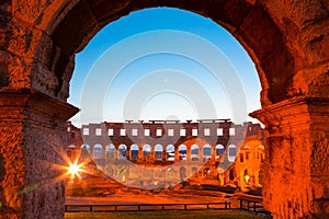 The Roman Amphitheater of Pula, Croatia.