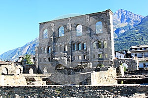 Roman Amphitheatre in Aosta, Italy