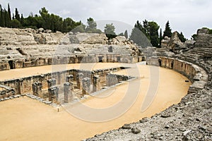 Roman amphitheatre at Italica, Andalusia, Spain