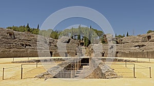 Roman amphitheatre at Italica,  Roman city in the province of Hispania Baetica