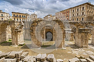 Roman Amphitheatre in Lecce, Puglia Apulia, southern Italy