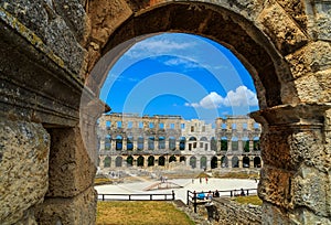 Roman amphitheatre in Pula,Istria region,Croatia,Europe