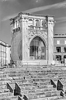 The Roman amphitheatre in Sant'Oronzo square, Lecce, Salento, It