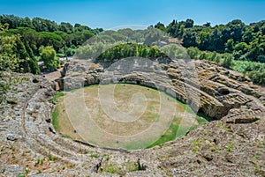 Roman amphitheatre in Sutri, Viterbo Province, Lazio Italy.