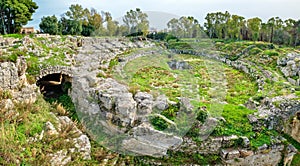 Roman Amphitheatre. Syracuse, Sicily, Italy