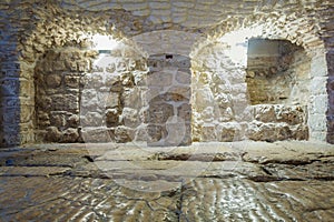 Roman ancient floor called Lithostrotos - place where Pilate judged Jesus photo