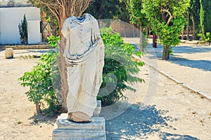 Roman ancient headless statue on the excavation of Carthage, Tunisia, Africa