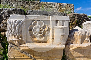 Archaeological site of Eleusis Eleusina in Attica Greece. Roman sculptures.