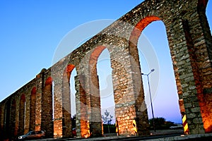 Roman aquaduct in Portugal photo