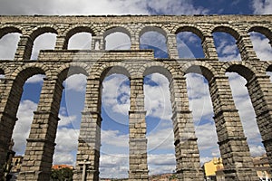 Roman aquaduct in Segovia, Spain photo