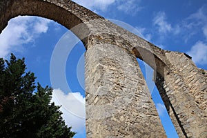 Roman Aqueduct in Evora. Portugal